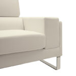 Καναπές Shea pakoworld 3θέσιος PU ivory-inox 198x80x87εκ - Image 5