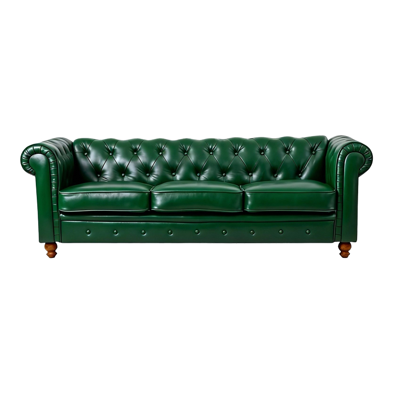 074-000084 Kαναπές τριθέσιος τ. Chesterfield pakoworld pu κυπαρισσί 203x84x67εκ