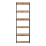 Βιβλιοθήκη Kaliano pakoworld oak-μαύρο μέταλλο 59.5x35x176.5εκ - Image 5