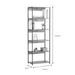 Βιβλιοθήκη Kaliano pakoworld oak-μαύρο μέταλλο 59.5x35x176.5εκ - Image 6
