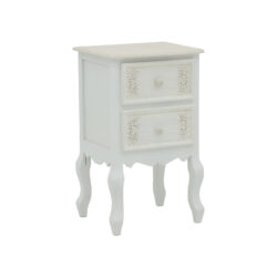 Κομοδίνο Pazlen Inart mdf σε λευκή αντικέ απόχρωση 40x45x65εκ