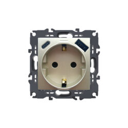 PRIME ΠΡΙΖΑ ΣΟΥΚΟ ΑΣΦΑΛΕΙΑΣ ΣΑΜΠΑΝΙΖΕ 1X2P+E 16A 250VAC & 2xUSB  5VDC 3A IP20