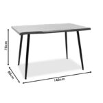 Τραπέζι Neve pakoworld MDF καρυδί-πόδι μεταλλικό μαύρο 140x80x75εκ - Image 6