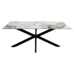 Τραπέζι Bethan pakoworld sintered stone λευκό μαρμάρου-μαύρο 180x90x75εκ - Image 3
