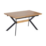 Τραπέζι Jessamy pakoworld επεκτεινόμενο MDF 43mm σε φυσική απόχρωση και πόδι μεταλλικό μαύρο 160/200x90x76εκ - Image 2