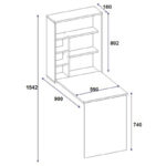 Γραφείο τοίχου ανοιγόμενο Ravin pakoworld λευκό 63x90x154εκ - Image 4