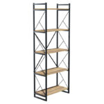Βιβλιοθήκη Baker pakoworld καρυδί-μαύρο 66x34x180εκ - Image 3