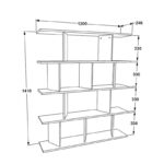 Βιβλιοθήκη Ratu pakoworld sonoma-μαύρο 120x24,6x141εκ - Image 3