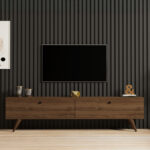 Έπιπλο τηλεόρασης Jate pakoworld σε καρυδί απόχρωση 160x25x40εκ - Image 4