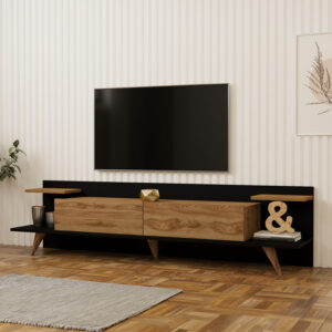 Έπιπλο τηλεόρασης Astry pakoworld oak με ανθρακί 180x36