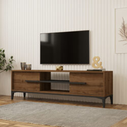 Έπιπλο τηλεόρασης Eslem pakoworld καρυδί με ανθρακί 160x34