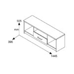 Έπιπλο τηλεόρασης OLYMPUS pakoworld χρώμα wenge 144x39x50,5εκ - Image 7