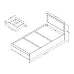Κρεβάτι OLYMPUS pakoworld σε χρώμα castillo-toro 120x200εκ - Image 4