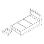 Κρεβάτι Olympus pakoworld με συρτάρι σε sonoma απόχρωση 100x200εκ - Image 6