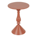Βοηθητικό τραπέζι Lalou pakoworld μέταλλο σε απόχρωση terracotta Φ40x55εκ - Image 3