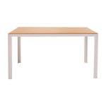 Τραπέζι Nares pakoworld αλουμίνιο λευκό-plywood φυσικό 140x80x72.5εκ - Image 2