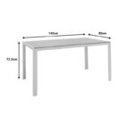 Τραπέζι Nares pakoworld αλουμίνιο λευκό-plywood φυσικό 140x80x72.5εκ - Image 4