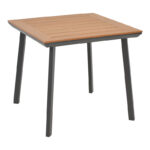 Τραπέζι Synergy pakoworld αλουμίνιο ανθρακί-plywood φυσικό 80x80x74εκ - Image 3