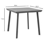 Τραπέζι Synergy pakoworld αλουμίνιο ανθρακί-plywood φυσικό 80x80x74εκ - Image 5