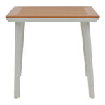 Τραπέζι Synergy pakoworld αλουμίνιο λευκό-plywood φυσικό 80x80x74εκ - Image 2