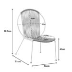 Καρέκλα κήπου Dapper pakoworld μαύρο μέταλλο-pe μαύρο 64.5x71x92.5εκ - Image 2