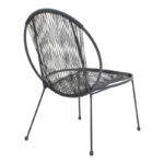 Καρέκλα κήπου Dapper pakoworld μαύρο μέταλλο-pe μαύρο 64.5x71x92.5εκ - Image 3