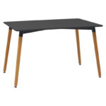 Τραπεζαρία Natali-Gaston pakoworld σετ 5τεμ μαύρο-φυσικό 120x80x76εκ - Image 4
