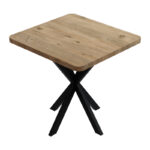 Τραπεζαρία με Καρέκλες Julita μαύρο και Τραπέζι Prestone oak 70x70x75εκ Σετ 3τεμ - Image 6