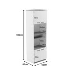 Ντουλάπα κουζίνας Rowan pakoworld σε λευκή-sonoma απόχρωση 60x42x182εκ - Image 8