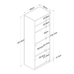 Ντουλάπα κουζίνας Rowan pakoworld σε ανθρακί-oak απόχρωση 60x42x182εκ - Image 7