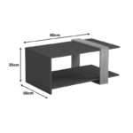 Τραπέζι σαλονιού Masasi pakoworld ανθρακί - sonoma 80x50x35εκ - Image 6