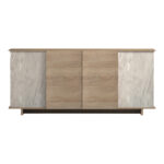 Μπουφές Zafore pakoworld sonoma - γκρι μπεζ όψη μαρμάρου 180x45x80εκ - Image 4
