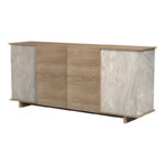 Μπουφές Zafore pakoworld sonoma - γκρι μπεζ όψη μαρμάρου 180x45x80εκ - Image 5