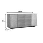 Μπουφές Zafore pakoworld sonoma - γκρι μπεζ όψη μαρμάρου 180x45x80εκ - Image 7
