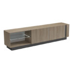Έπιπλο τηλεόρασης με Led Vario pakoworld sonoma - ανθρακί 185.6x35x45εκ - Image 5