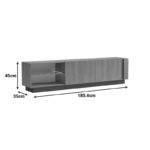 Έπιπλο τηλεόρασης με Led Vario pakoworld sonoma - ανθρακί 185.6x35x45εκ - Image 8