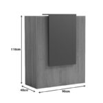 Γραφείο reception Zowel pakoworld με led sonoma-λευκή όψη μαρμάρου 90x40x110εκ - Image 8