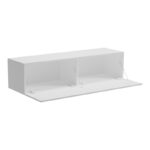 Έπιπλο τηλεόρασης επιτοίχιο με Led Rival pakoworld λευκό 120x35x30εκ - Image 2