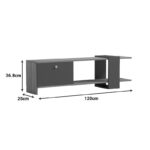 Έπιπλο τηλεόρασης Standi pakoworld σε sonoma-ανθρακί 120x25x36.8εκ - Image 8