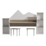 Παιδικό γραφείο με σκαμπο Dualto pakoworld sonoma-λευκό 180x30x93.6εκ - Image 2