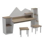 Παιδικό γραφείο με σκαμπο Dualto pakoworld sonoma-λευκό 180x30x93.6εκ - Image 3