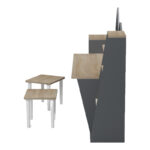 Παιδικό γραφείο με σκαμπο Dualto pakoworld sonoma-ανθρακί 180x30x93.6εκ - Image 4