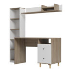 Σύνθεση γραφείου Kontor pakoworld sonoma-λευκό 120x50x160εκ - Image 3