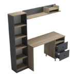 Σύνθεση γραφείου Kontor pakoworld sonoma-ανθρακί 120x50x160εκ - Image 4