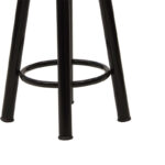 Σκαμπό μπαρ Onyx pakoworld ξύλο δρυς-μέταλλο μαύρο gloss Φ33x77εκ - Image 3