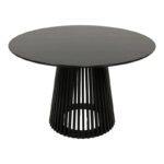 Τραπέζι Domonic pakoworld mdf σε μαύρη απόχρωση Φ120x75εκ