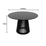 Τραπέζι Domonic pakoworld mdf σε μαύρη απόχρωση Φ120x75εκ - Image 5