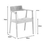 Πολυθρόνα Jojene pakoworld rubberwood και σχοινί σε φυσική απόχρωση 58x54x79εκ - Image 3