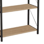 Βιβλιοθήκη Jackrey pakoworld oak μελαμίνης-μαύρο μέταλλο 63x30x114εκ - Image 3