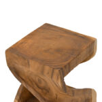 Σκαμπό Hourian I pakoworld suar ξύλο σε καρυδί απόχρωση 35x35x45εκ - Image 3